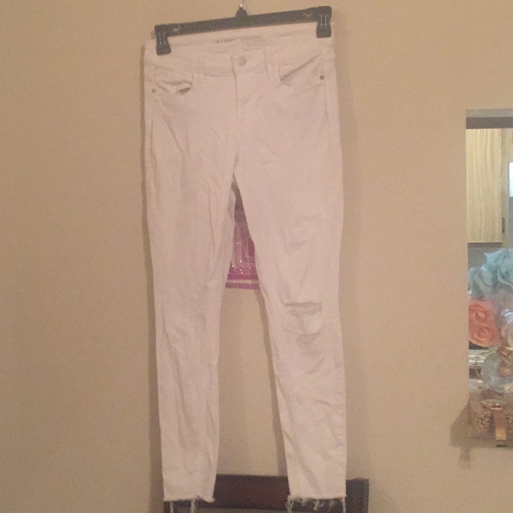 White ripped jeans